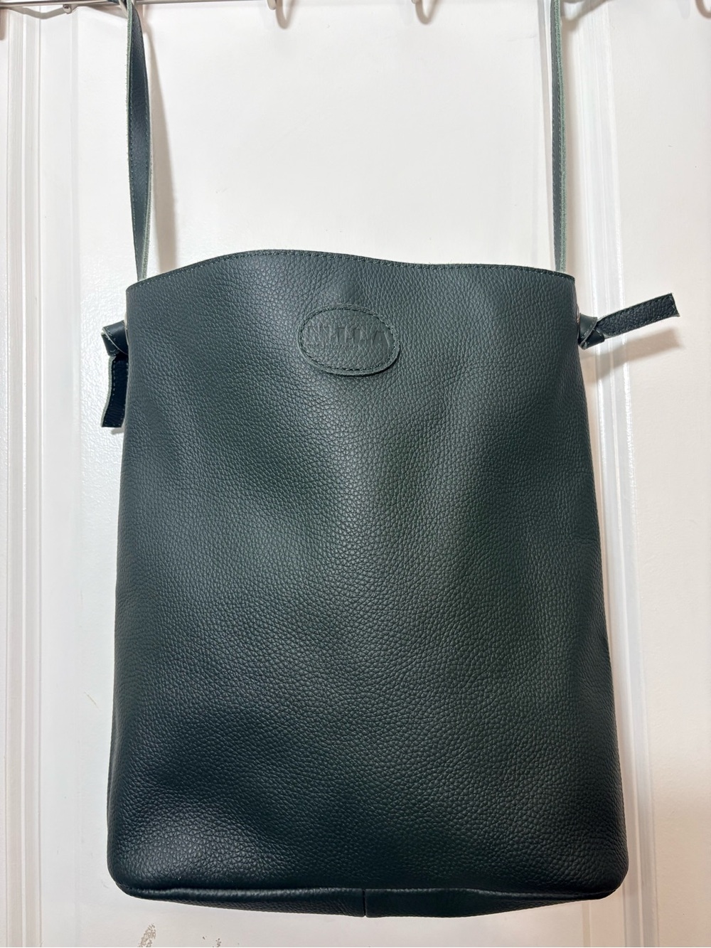 M.I.L.A. Jackie Forest Green Pebbled Italian Leather Crossbody Bag